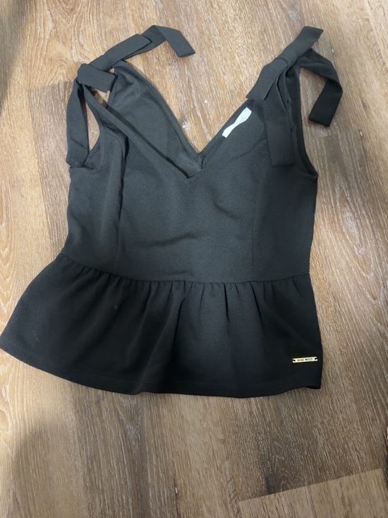 Nine West Tops - Nine West Black Peplum Tie-Shoulder Camisole
